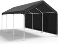 SIHAIAN 10 x 20 Ft Carport Replacement Canopy Cover with Sidewall (No Frame) – Black