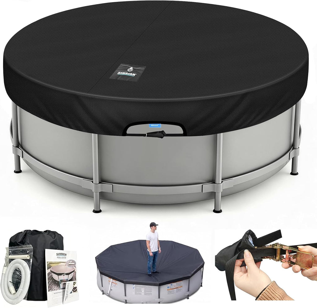 SIHAIAN Round Pool Cover — Automatic Drain