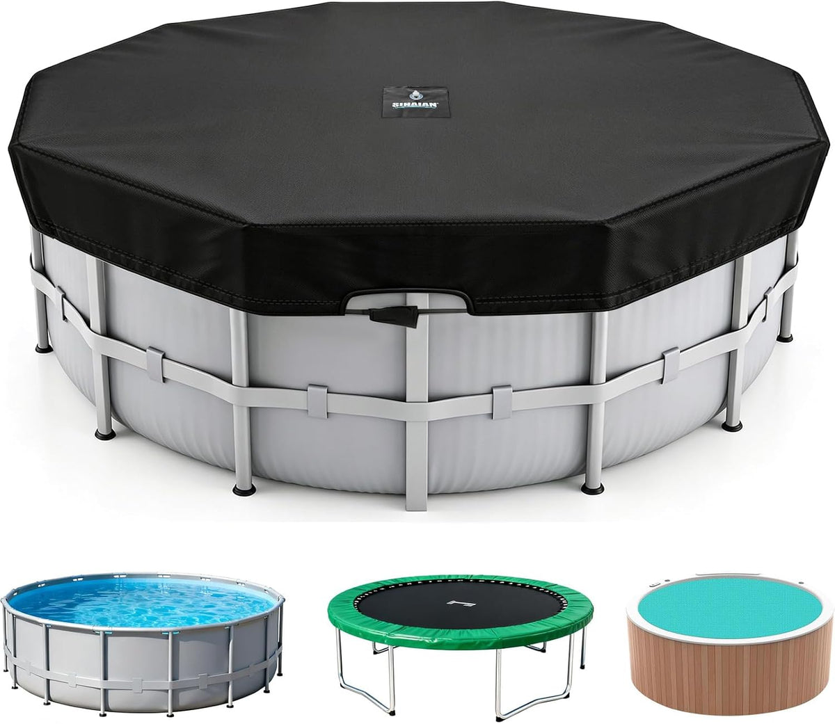 SIHAIAN Round Pool Cover — Water Accumulation Protection
