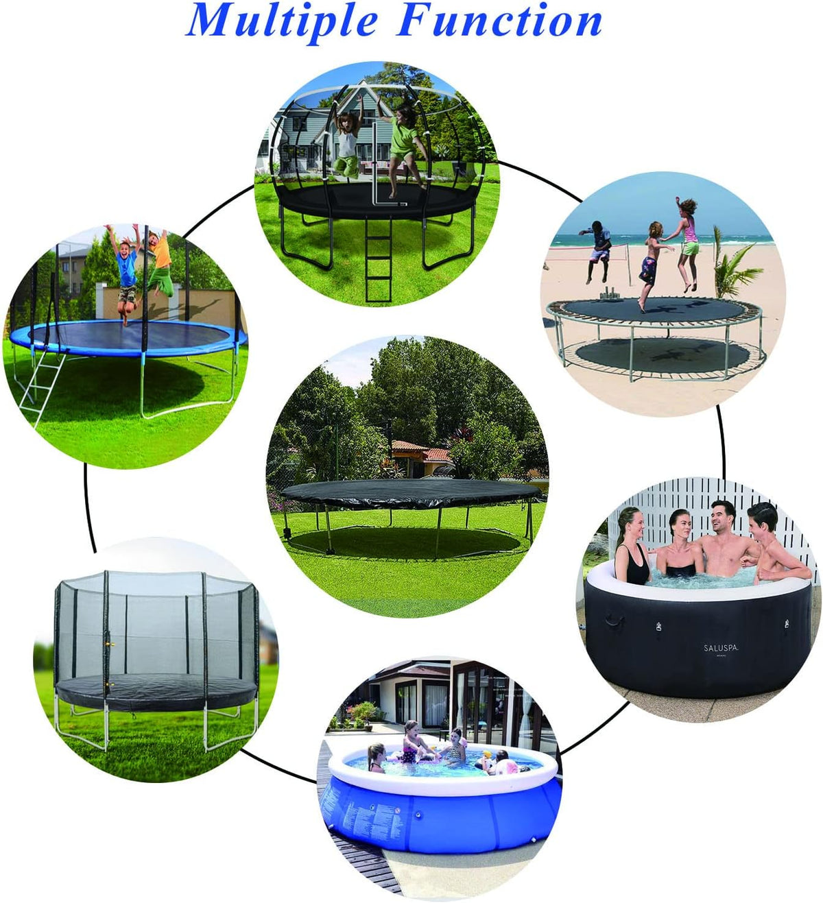 SIHAIAN Inflatable Above-Ground Pool Cover