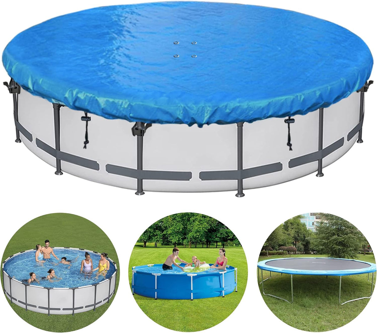 SIHAIAN Inflatable Above-Ground Pool Cover
