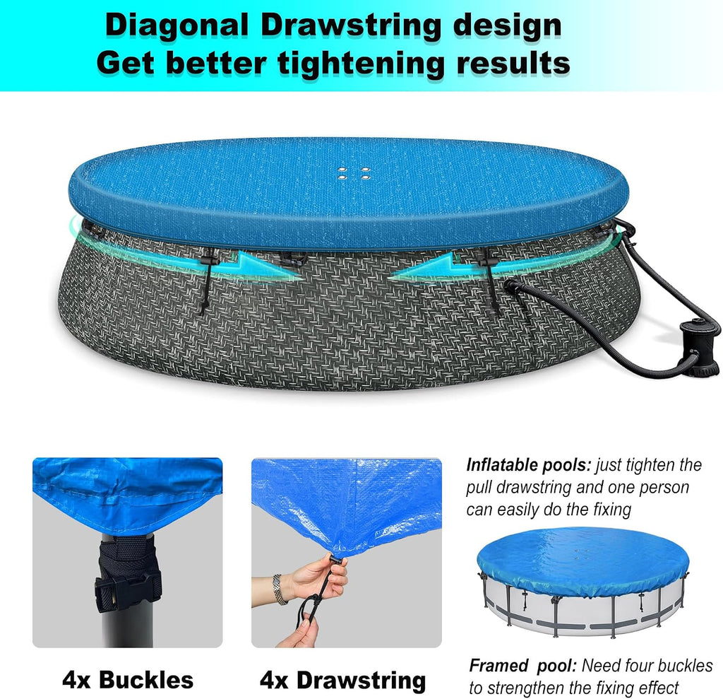 SIHAIAN Inflatable Above-Ground Pool Cover