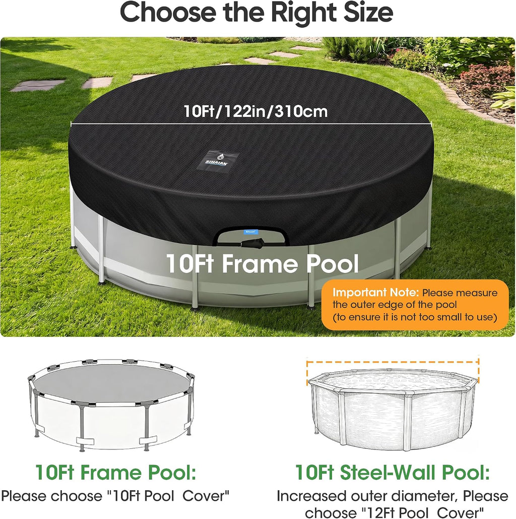 SIHAIAN Round Pool Cover — Automatic Drain
