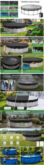 SIHAIAN Dual-Rope Round Pool Cover